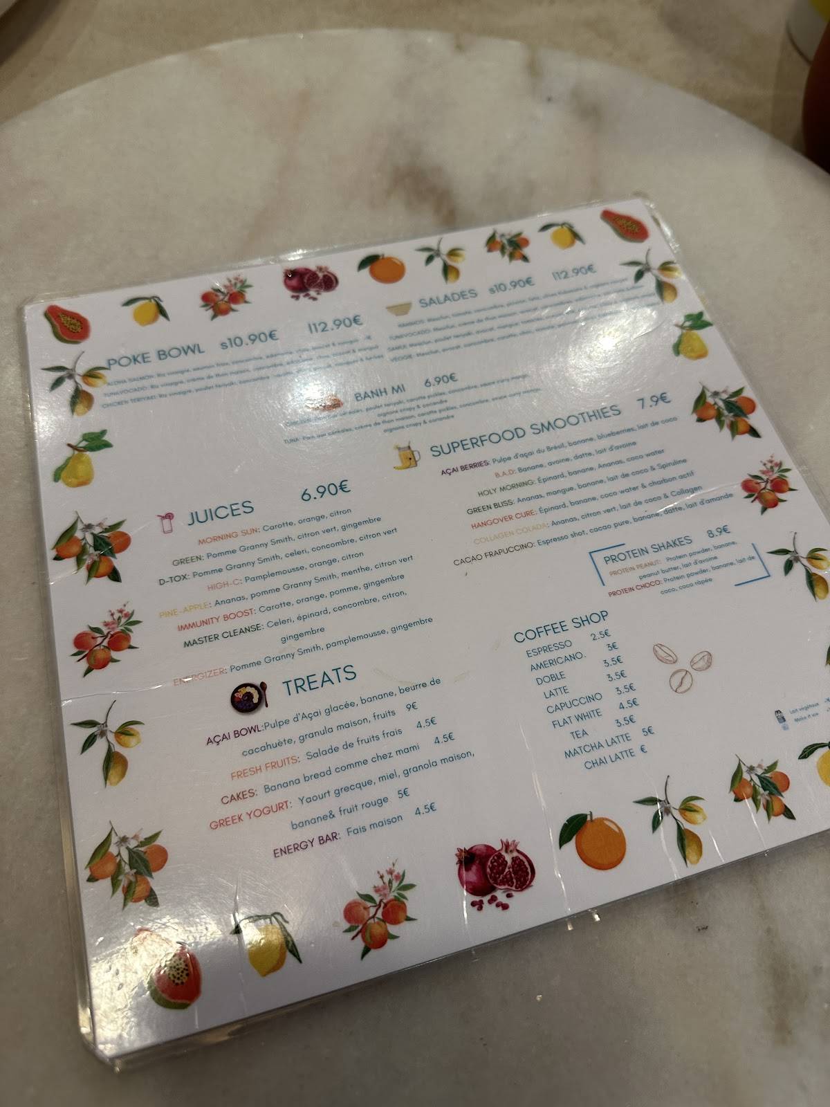 Menu At NUDE Cafe Paris