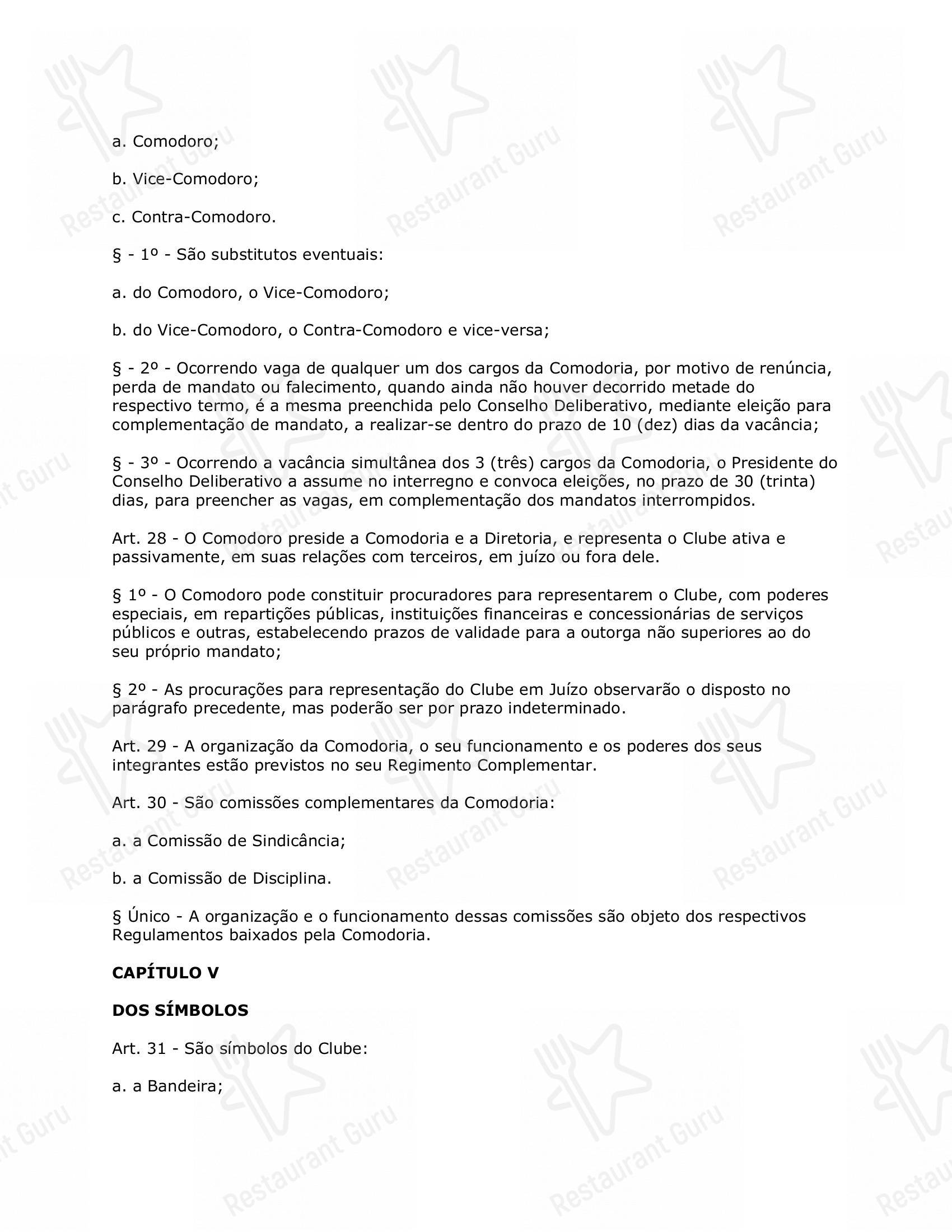 Restaurante Convés em Rio de Janeiro - 菜单
