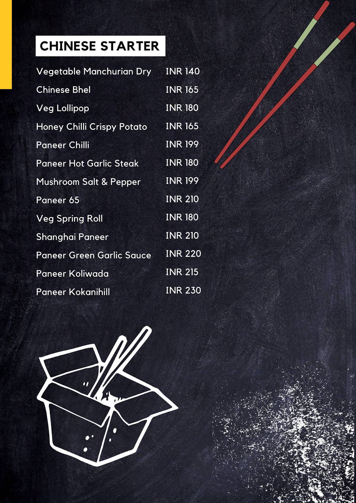 The Desi Wok menu