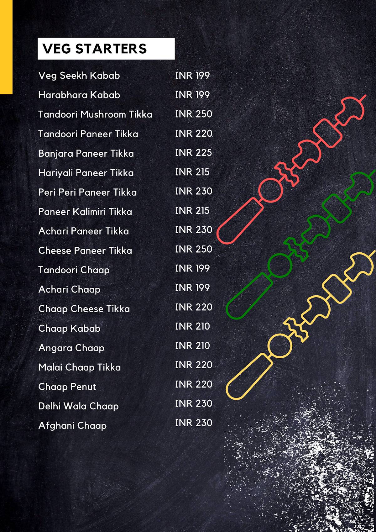 The Desi Wok menu