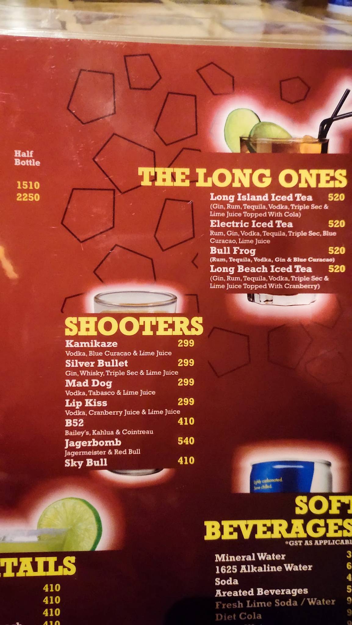 Vilasi tipsy resto pub menu