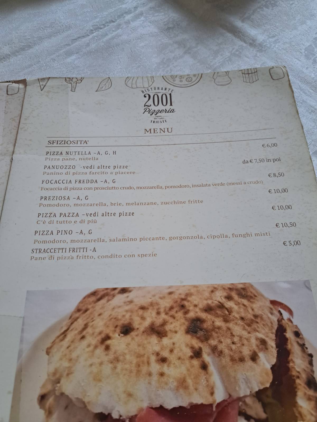 Menu di 2001 