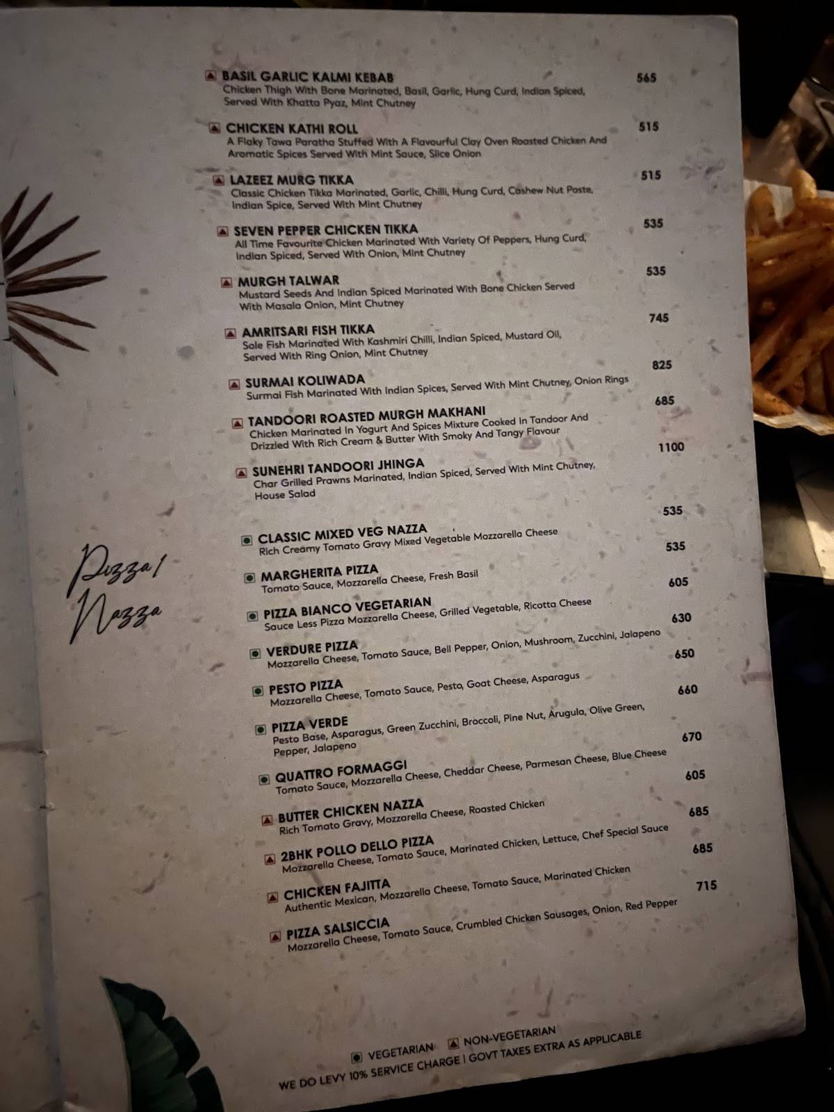 2BHK Diner & Key Club menu