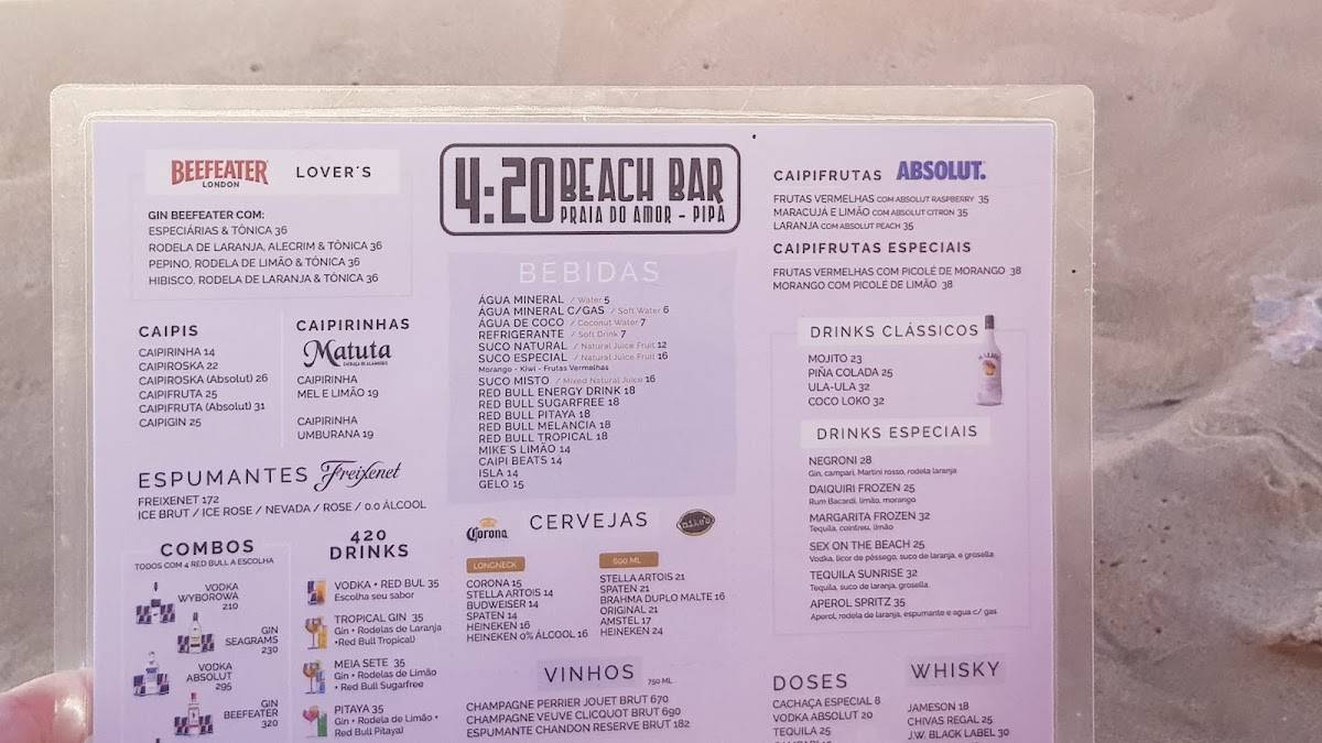 4:20 Beach Bar cardápio