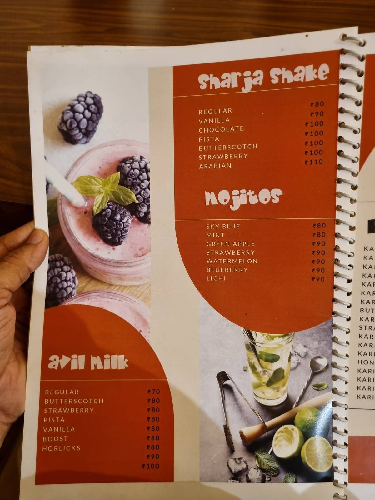 7th heaven kazhakuttam menu