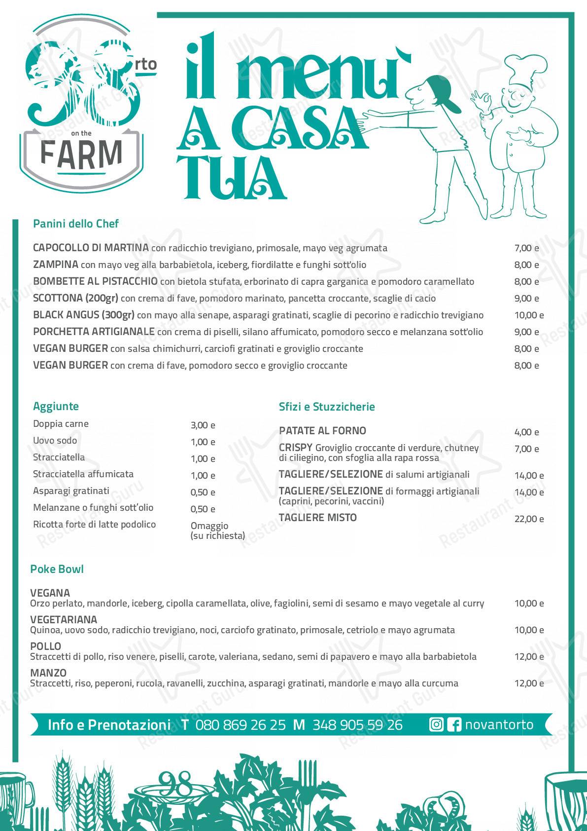 Menu per 98rto on The Farm pizzeria