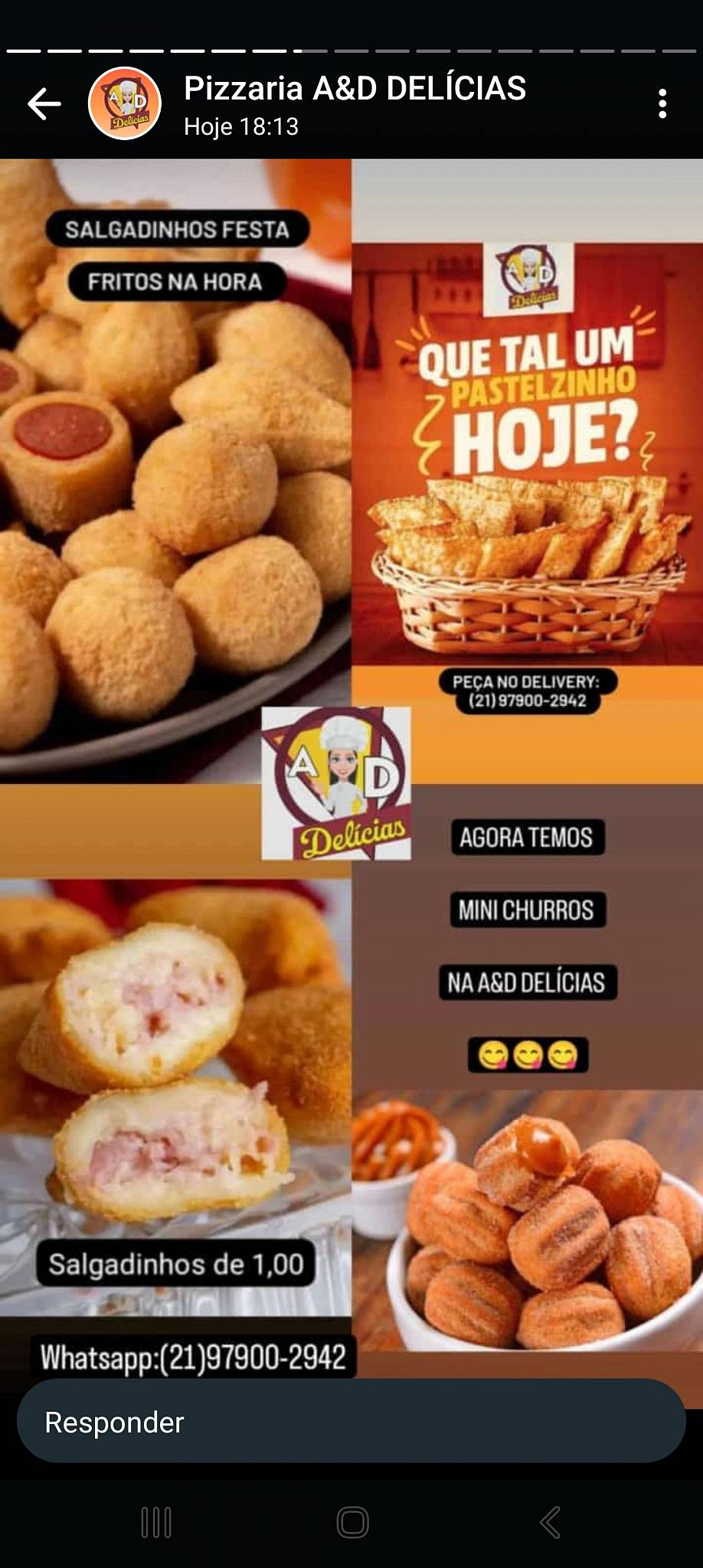 A&D Delícias cardápio