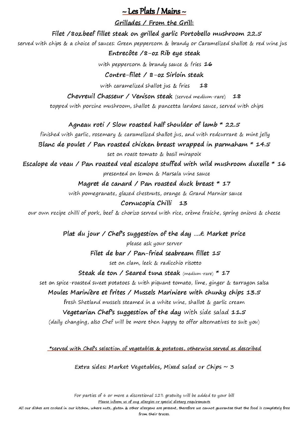 A la russe windsor christmas menu
