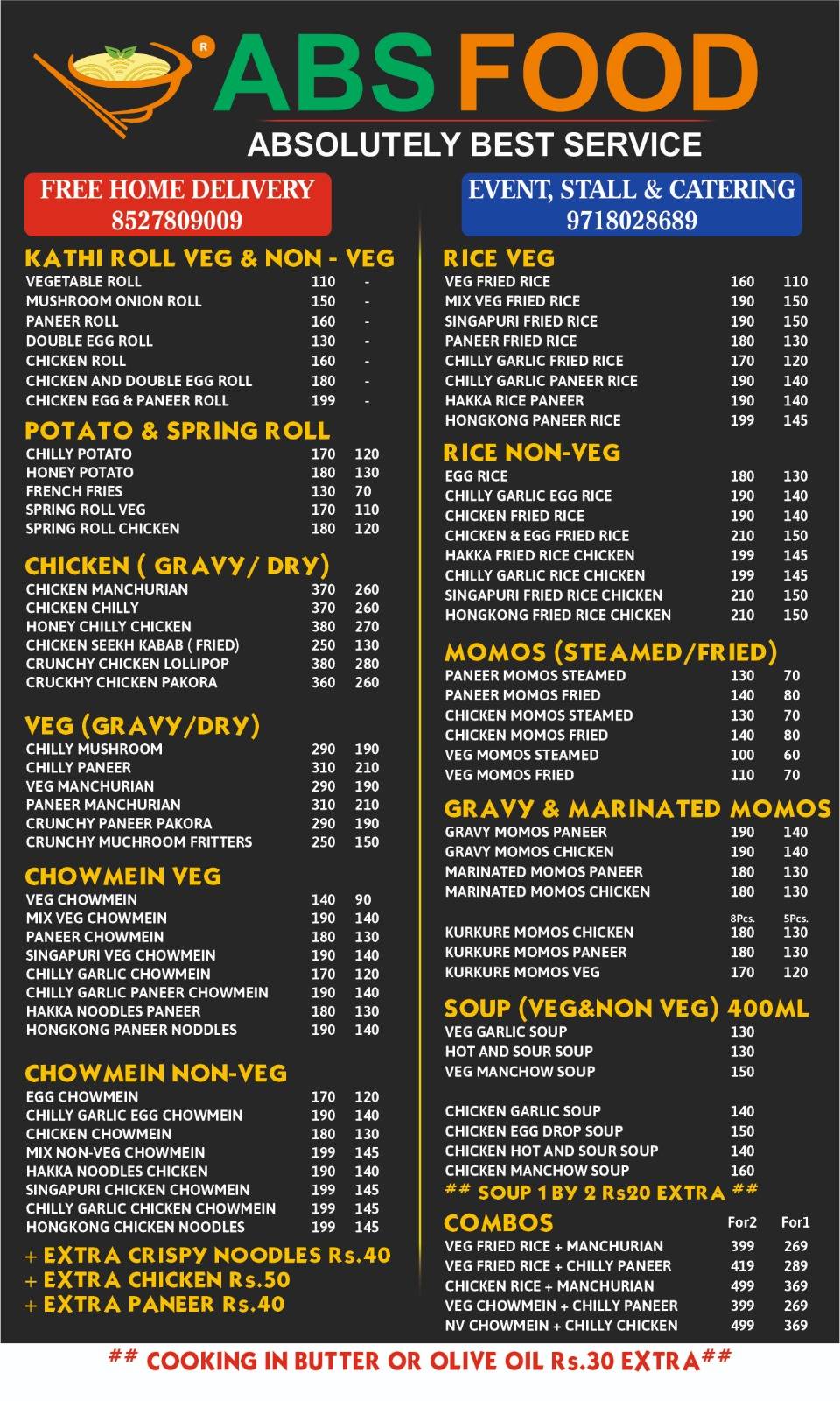 ABS FOOD menu