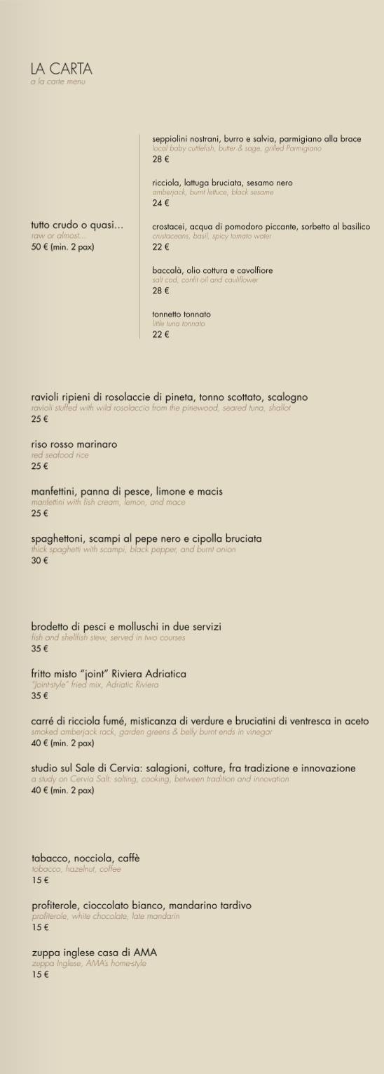 Menu di ALTO - Ristorante e Cocktail Bar 