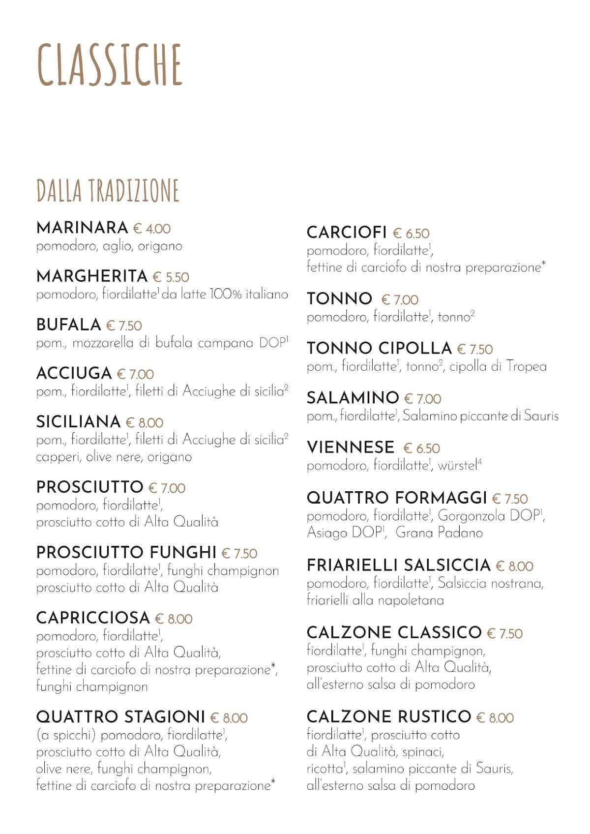Menu di ALVEOLA' Asolo pizzeria 