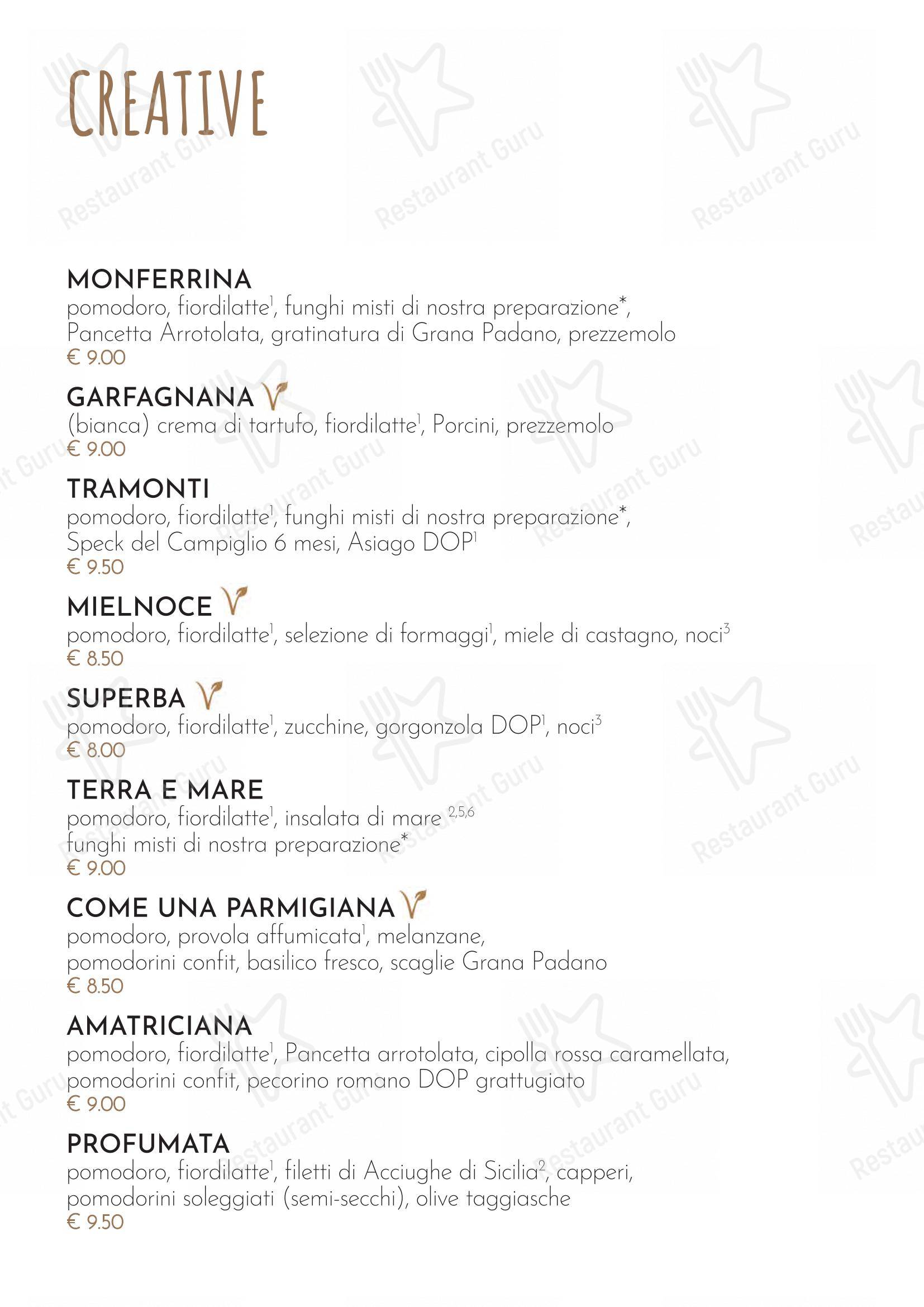 Menu per ALVEOLA' Asolo pizzeria ristorante