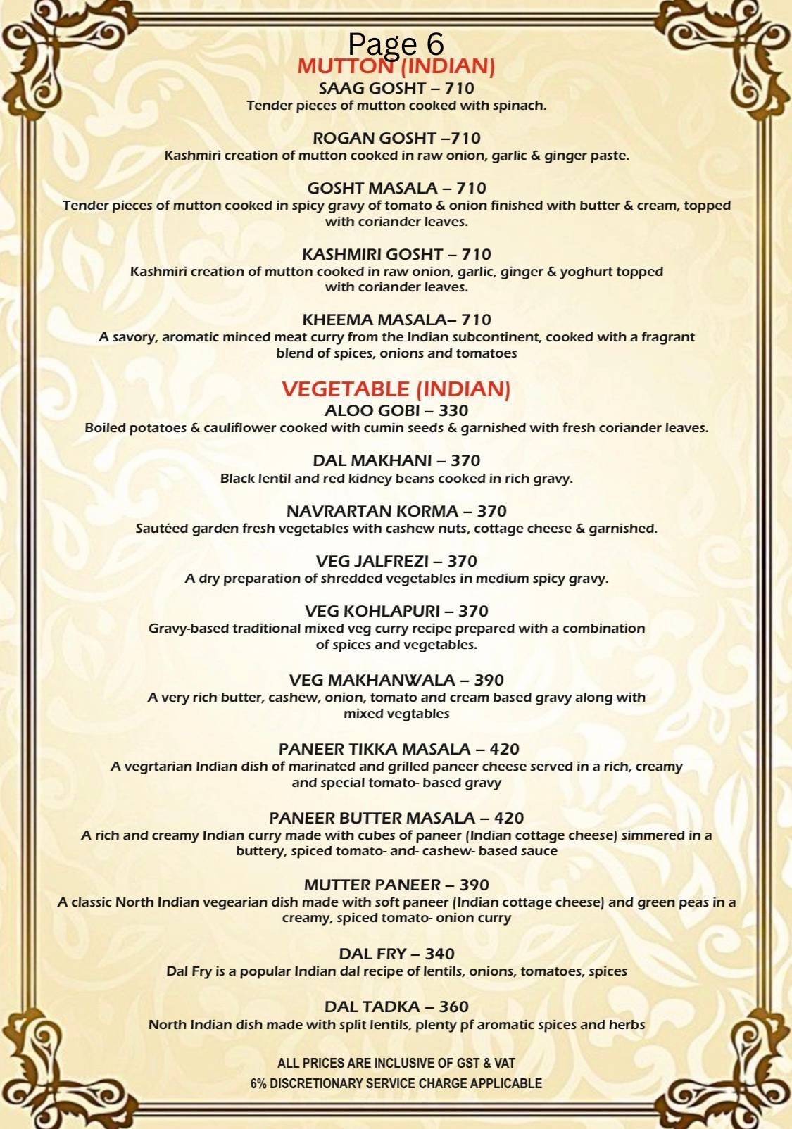 ANGAARA– Bbq Grill & SPORTSBAR menu