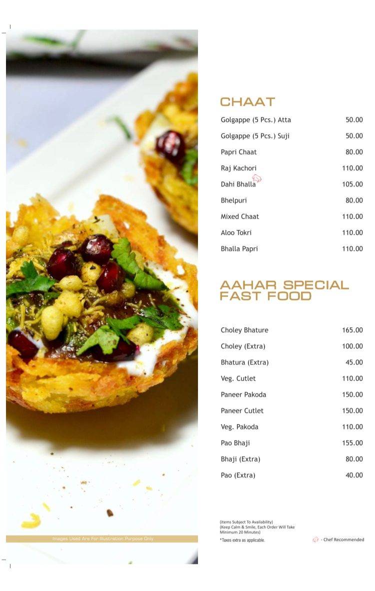 Aahar menu