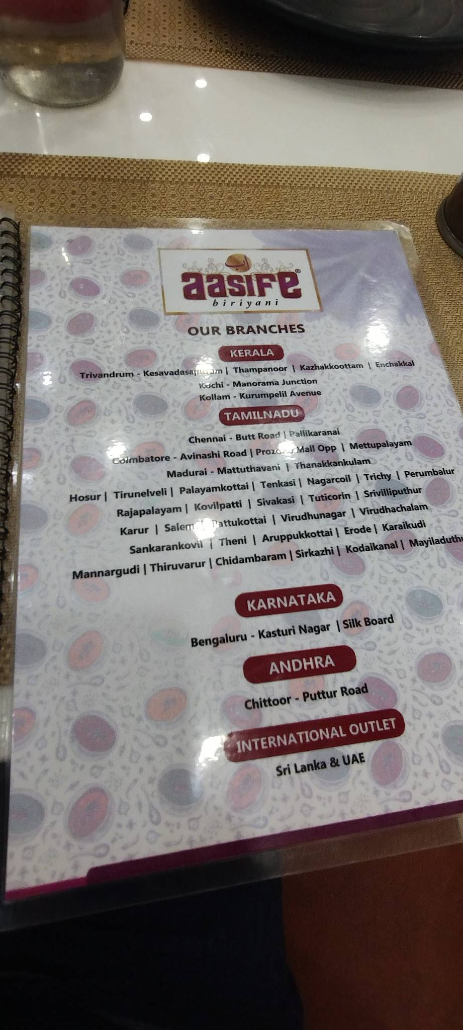 Aasife Biriyani - Eanchakkal (Trivandrum) Now Open Till 3:00 A.M menu