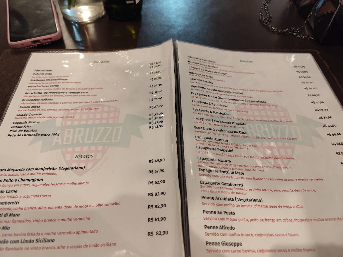 Abruzzo Restaurante Italiano cardápio