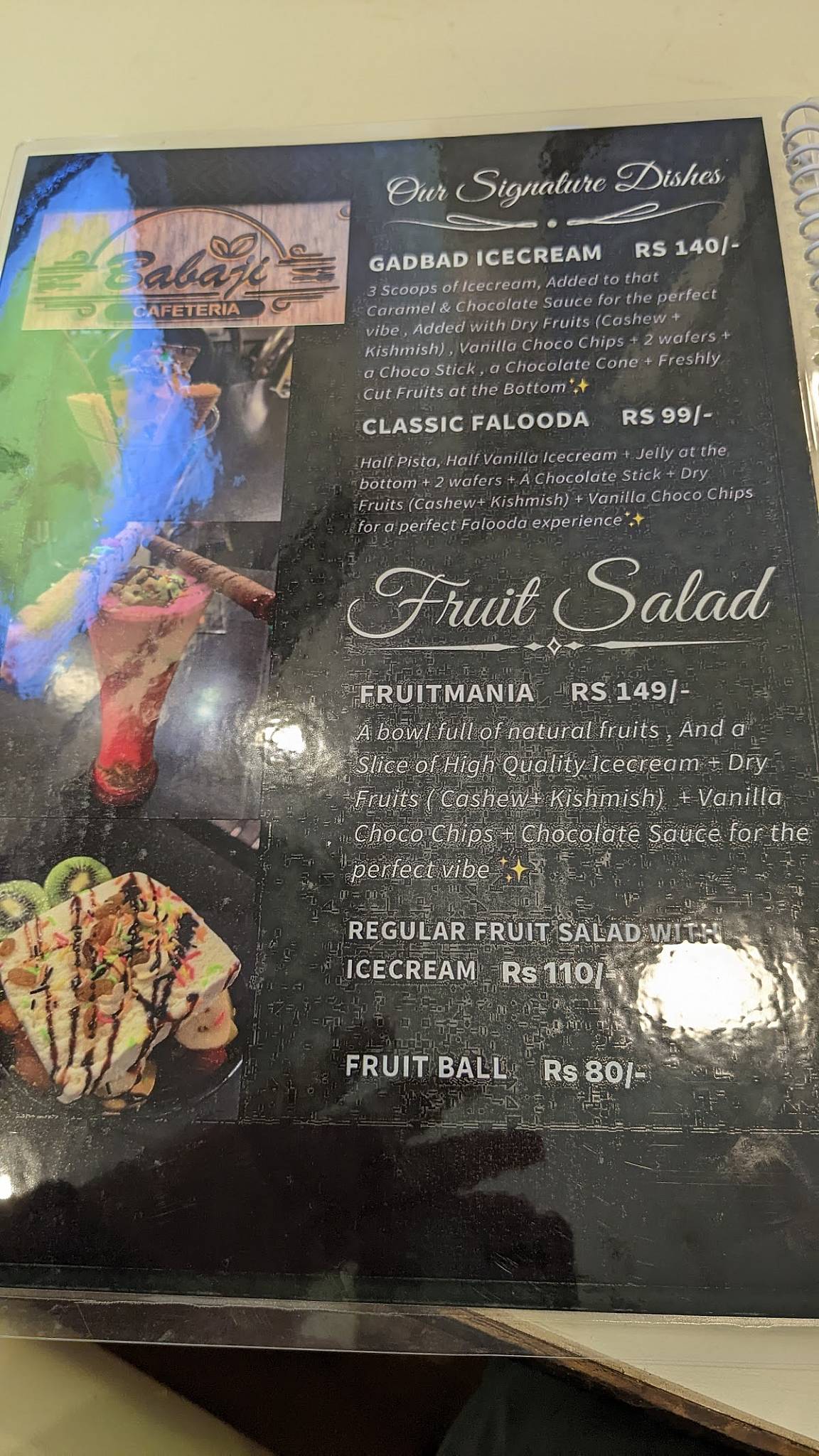Babaji Cold Drinks menu