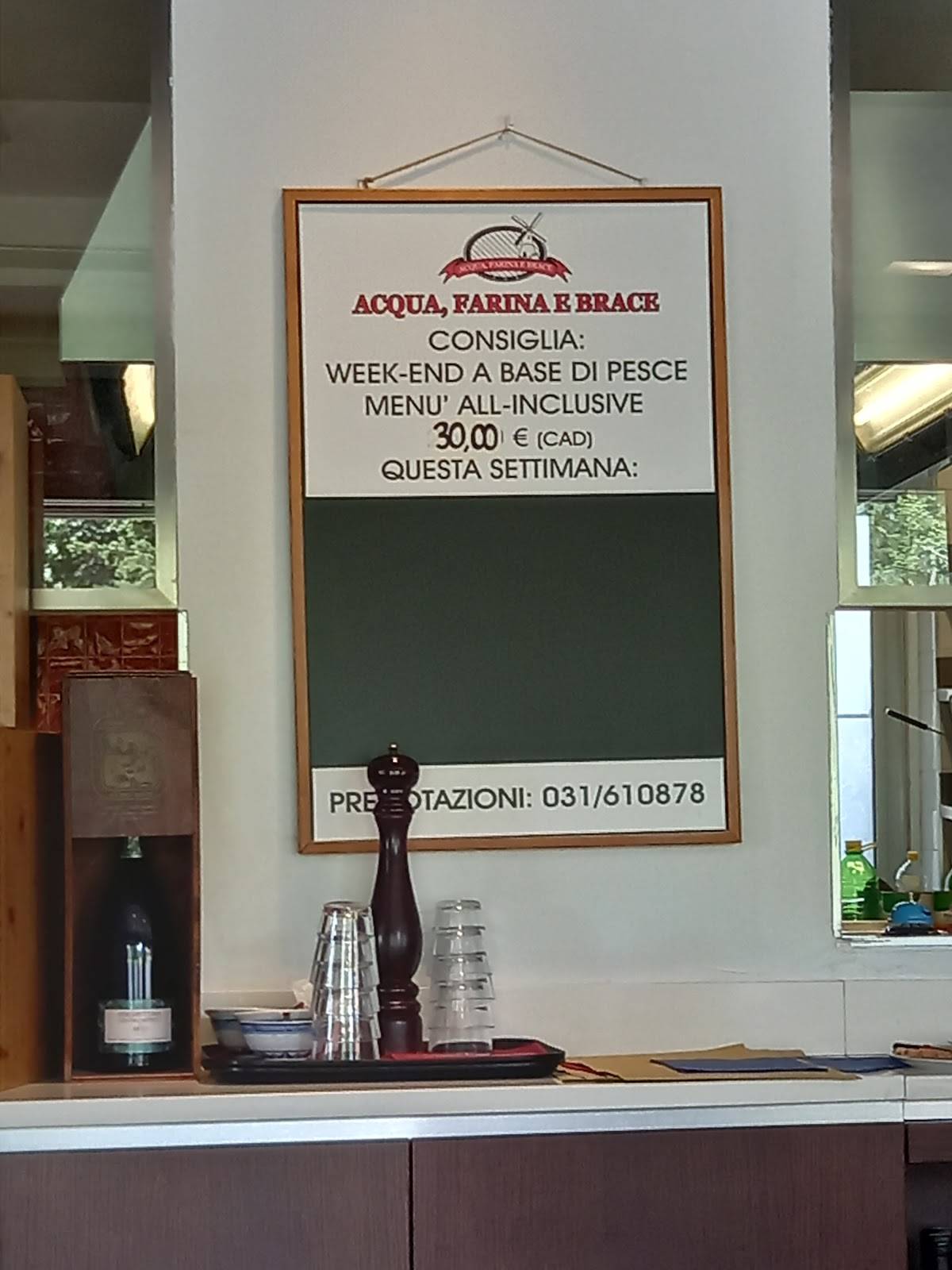 Menu di Acqua Farina Brace 