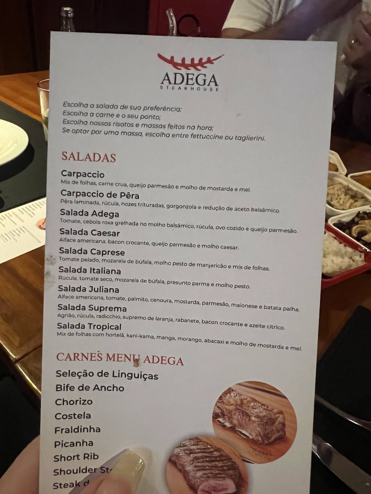 Adega Steakhouse cardápio