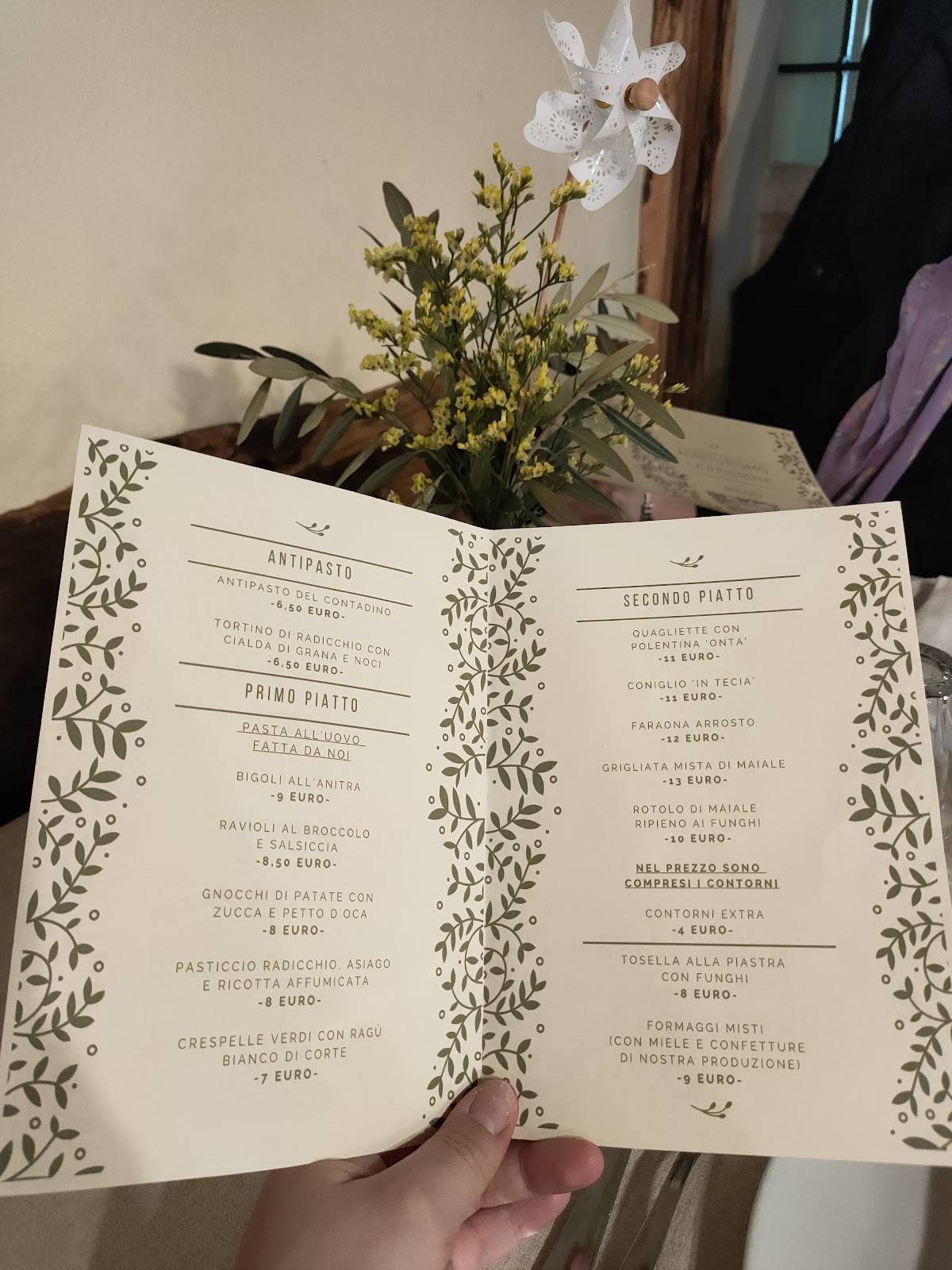 Menu di Agriturismo la Pajerina 