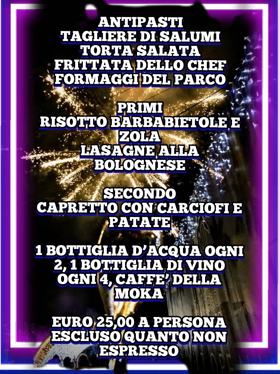 Menu di Agriturismo il parco Arluno 