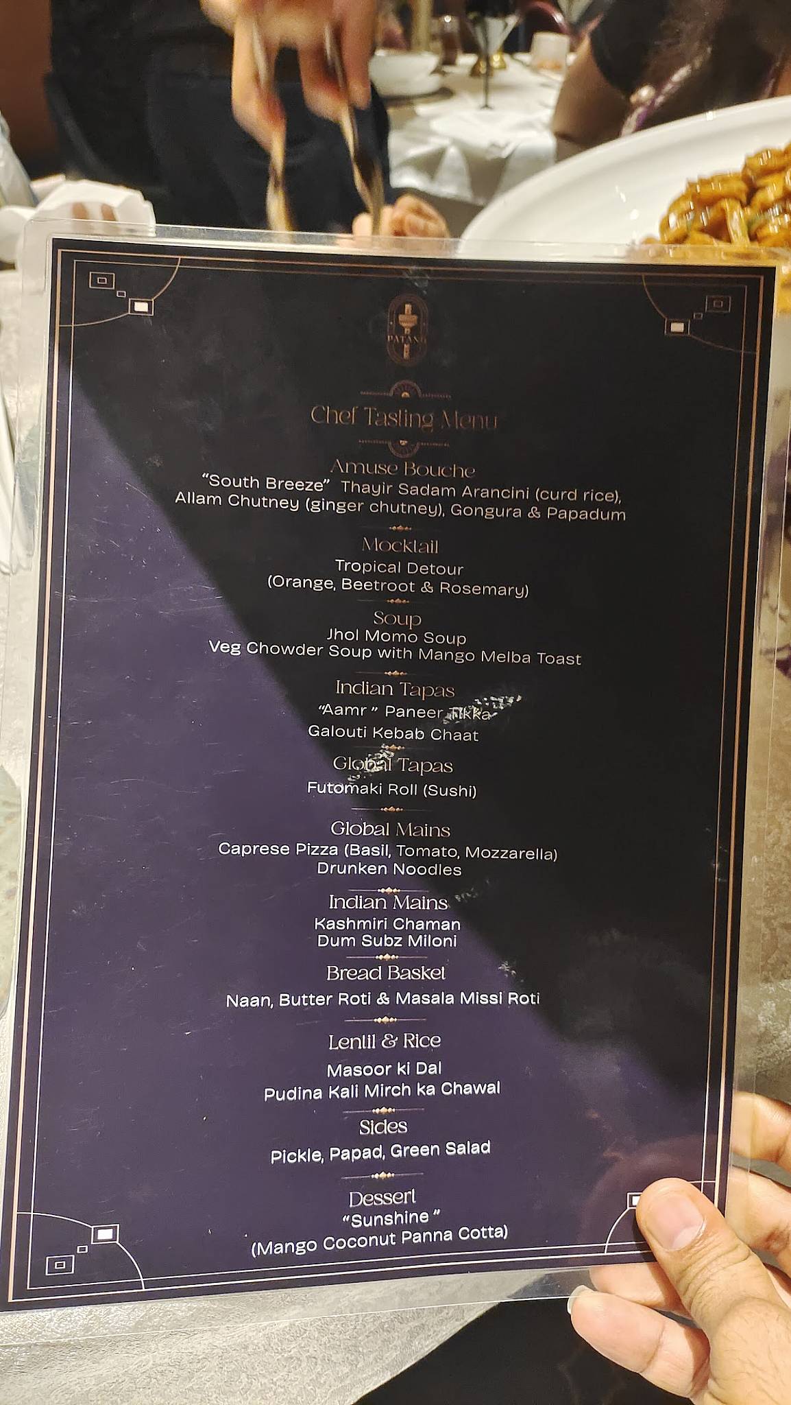 Patang Re-Evolve menu