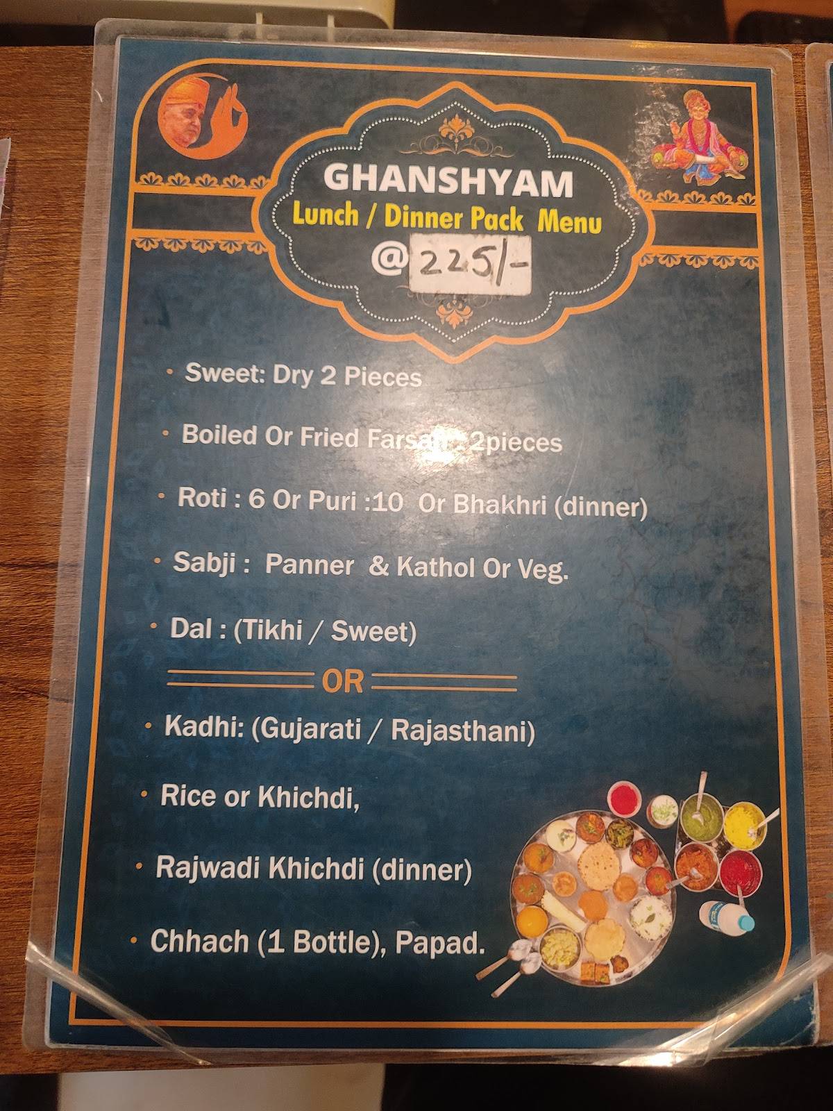 Akshardham Gujarati Thali menu