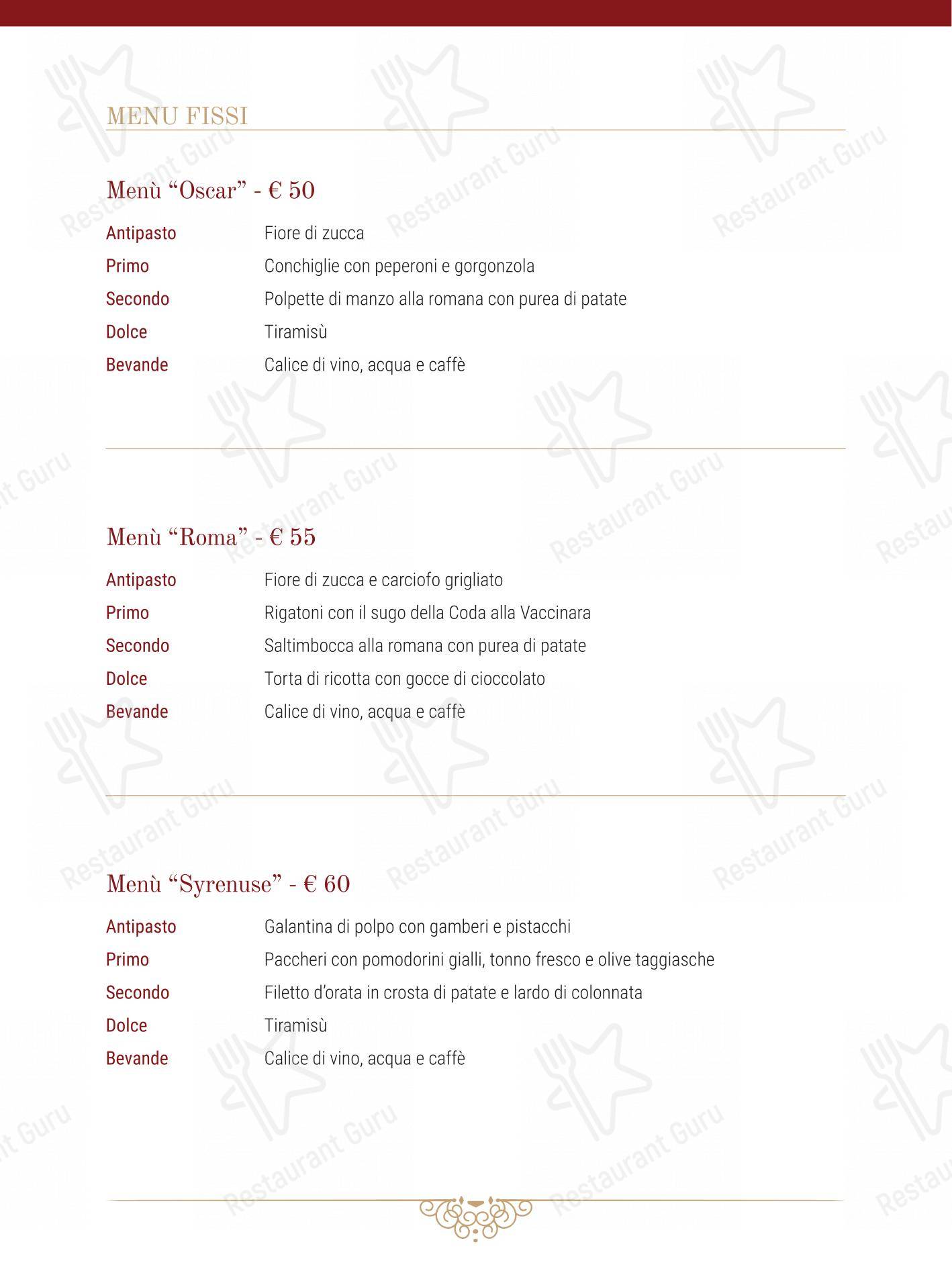 Menu bar per Al 34 in Roma