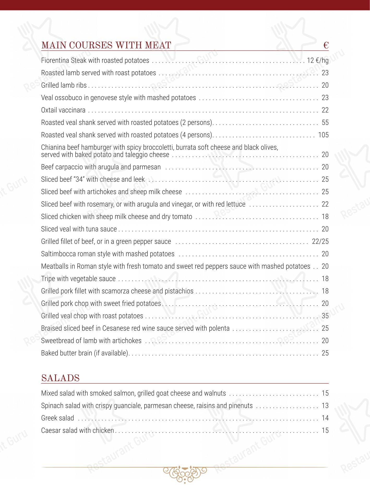Menu di Al 34 - Menu