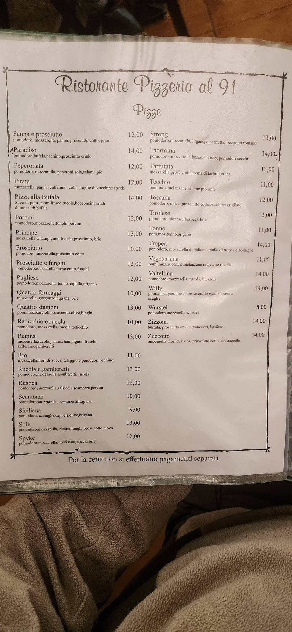 Menu di Al 91 