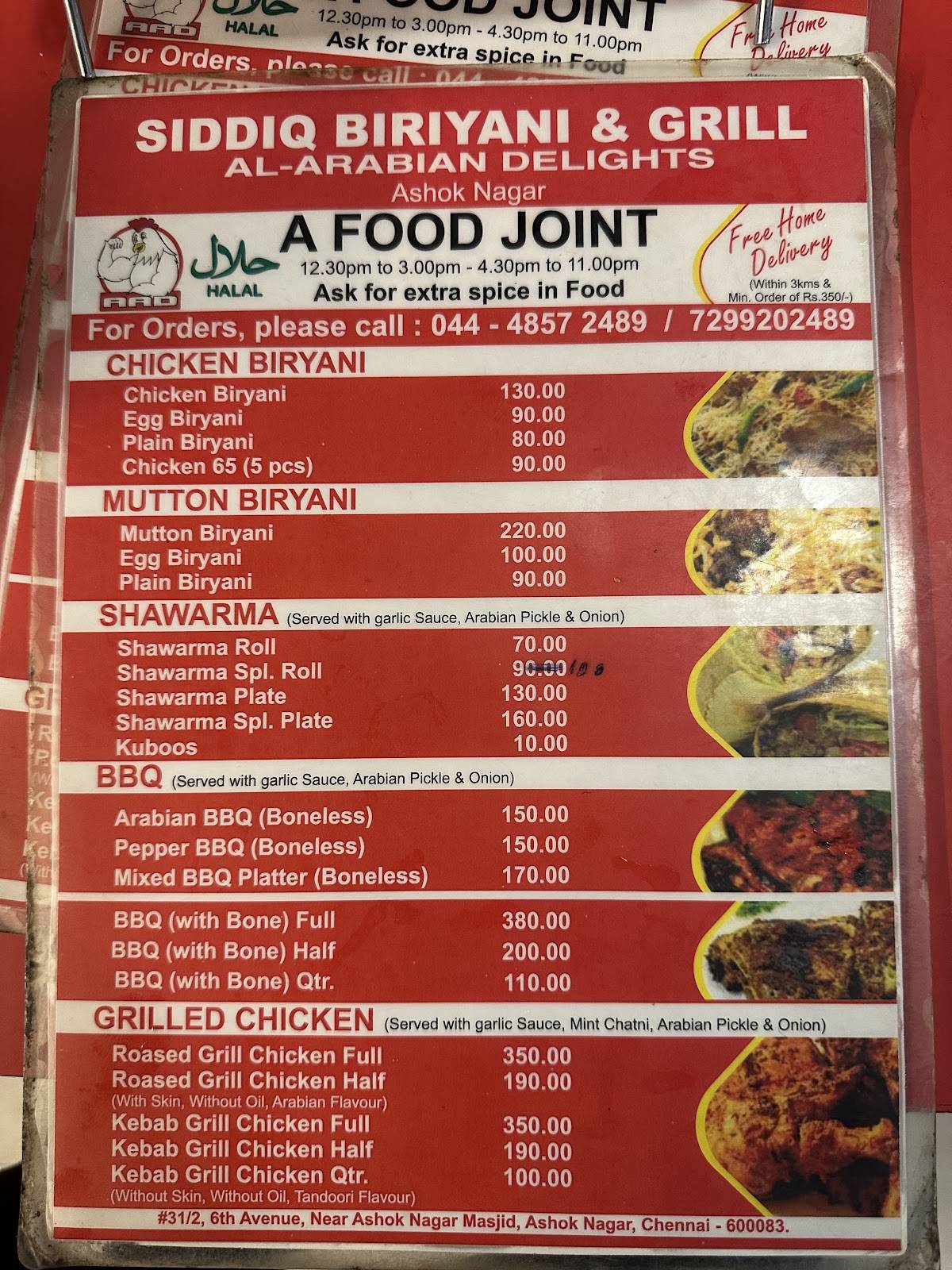 Al Arabian Delights (Ashok Nagar) menu