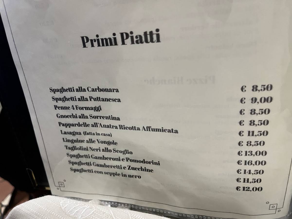 Menu di Al Calesse 