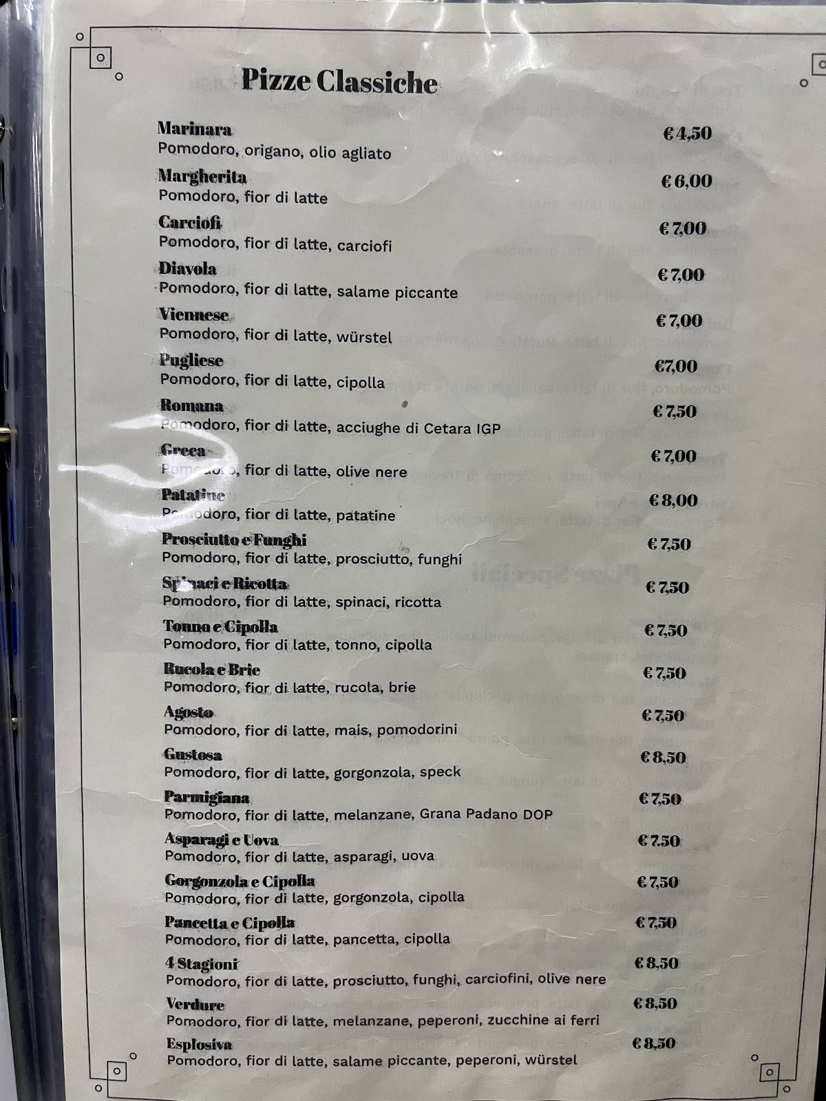 Menu di Al Calesse 