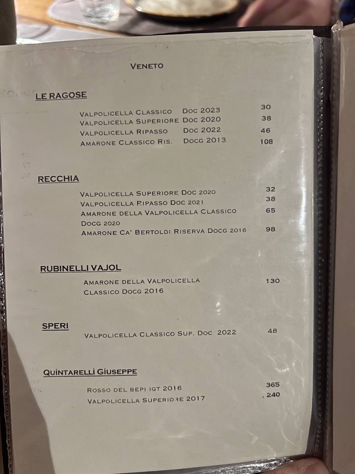 Menu di Al Grill 
