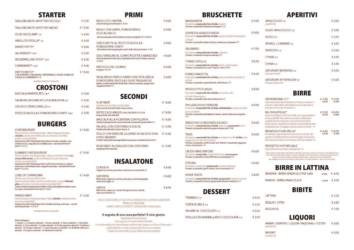 Menu di Al Leoncino 