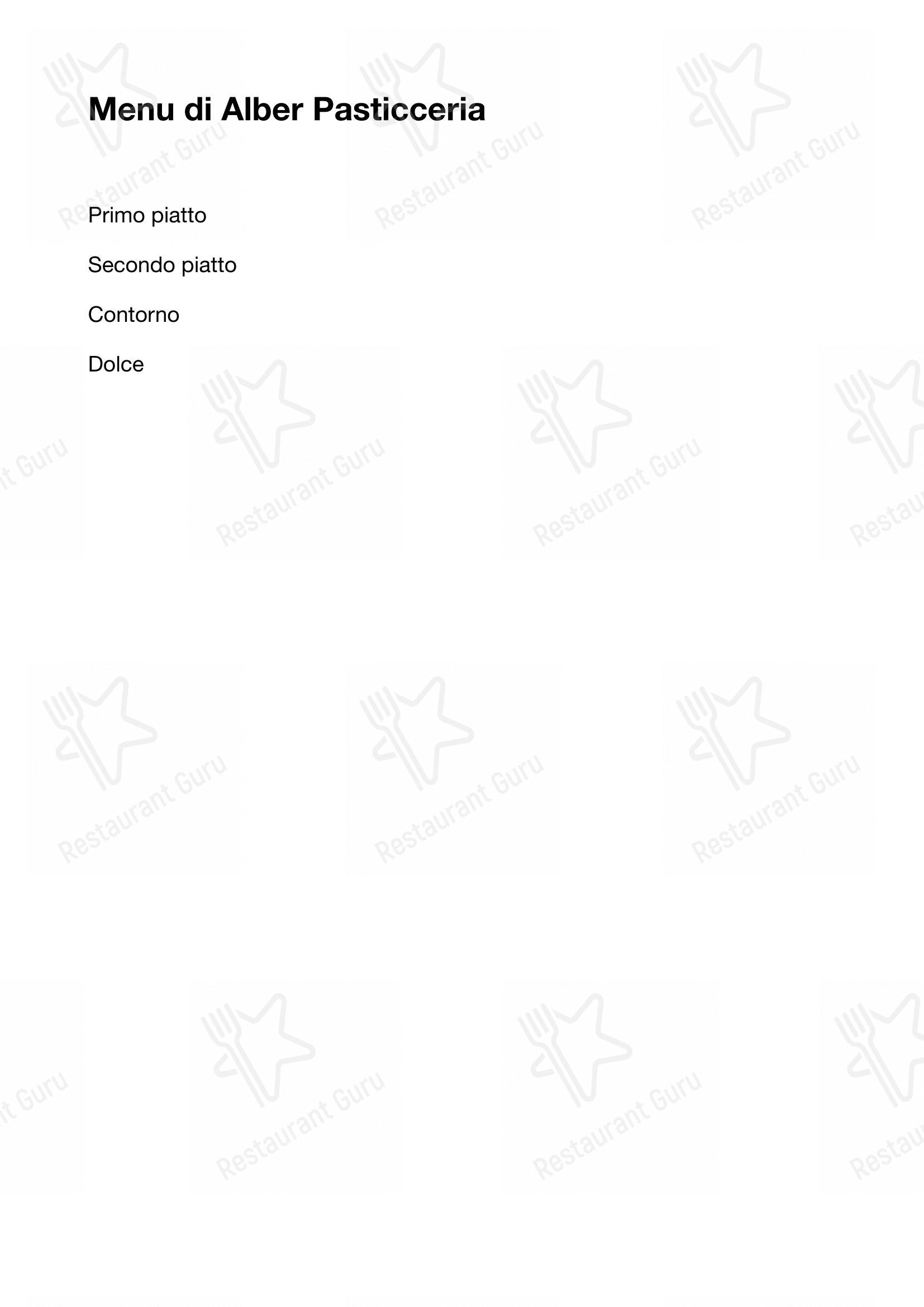 Alber in Milano - Menu