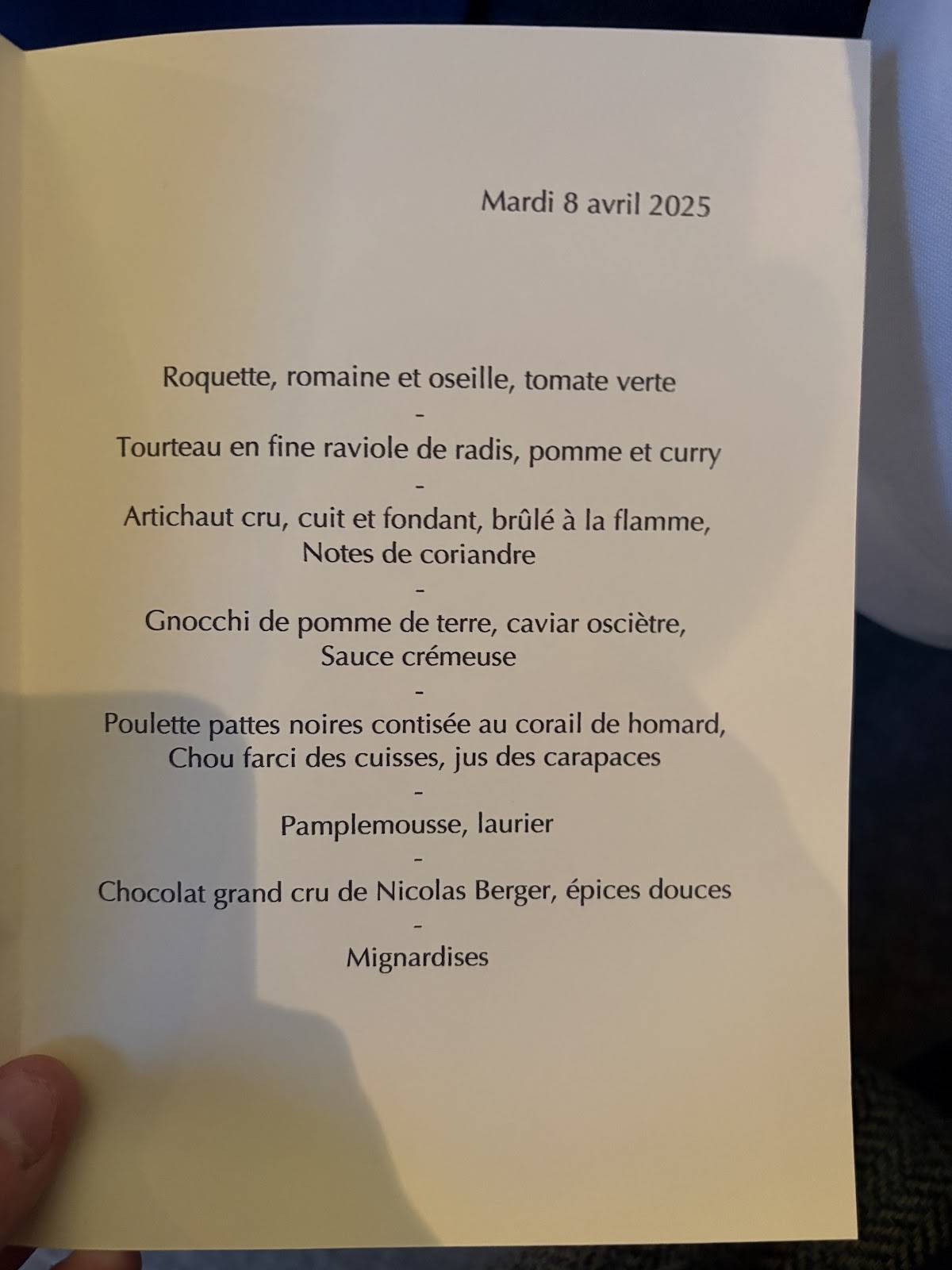 Menu de Alliance