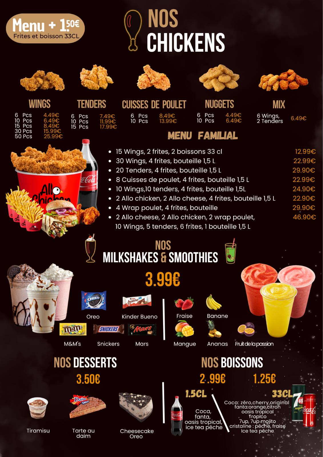 Menu de Allo Chicken