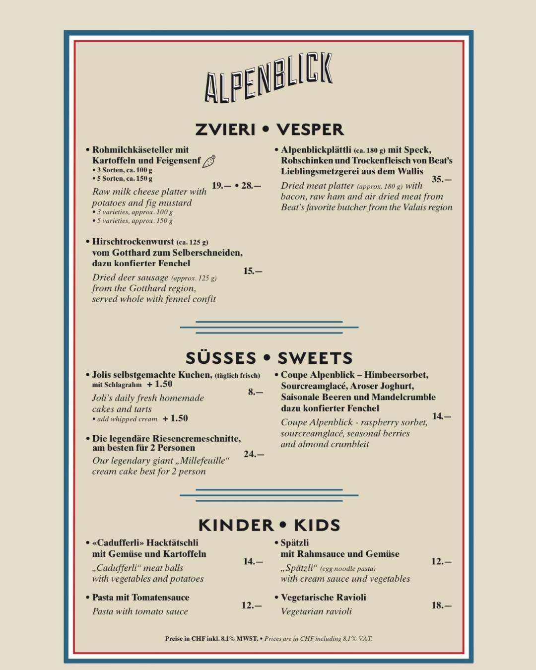 Menu di Alpenblick Bergrestaurant & Hotel