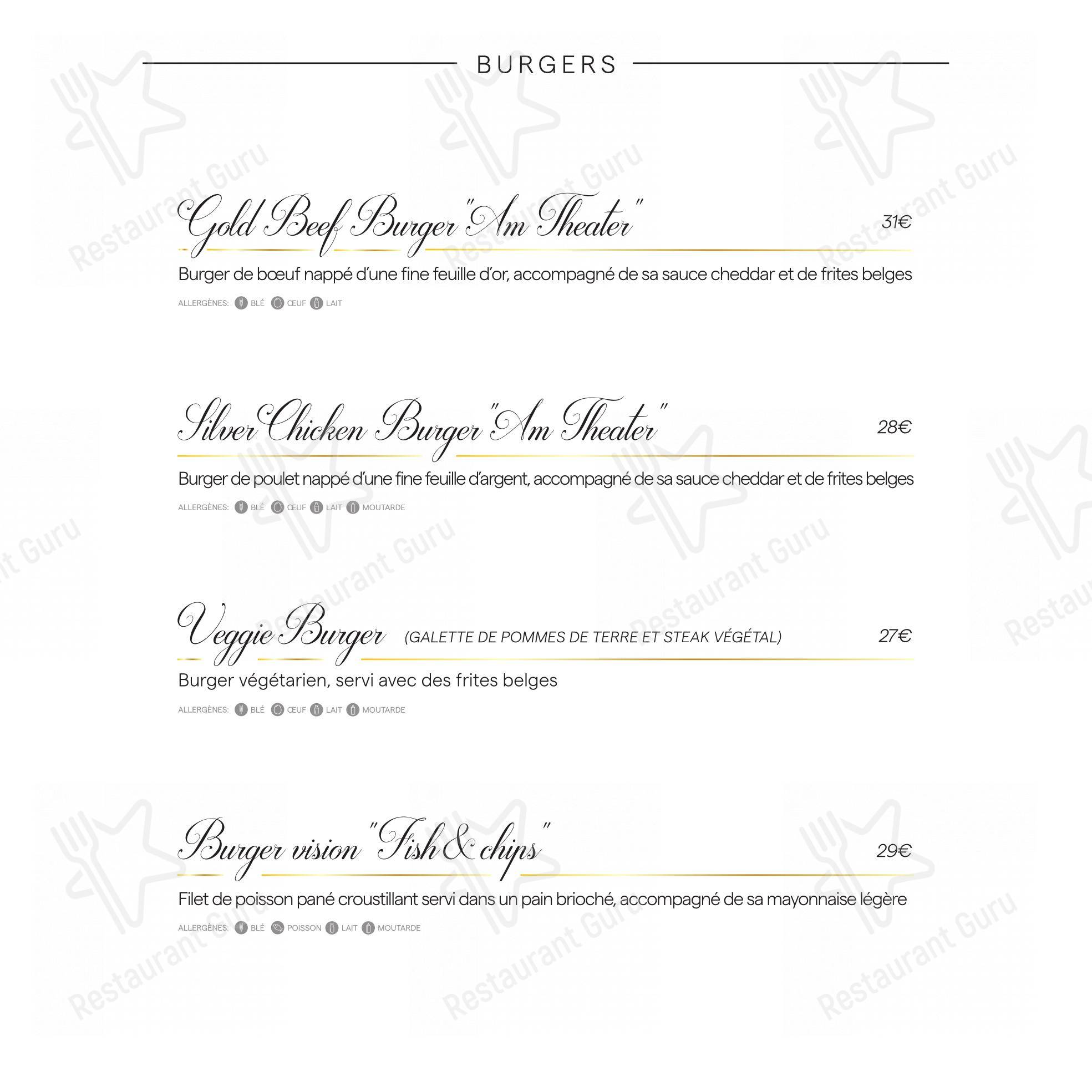 Menu pour Am Theater - Menu