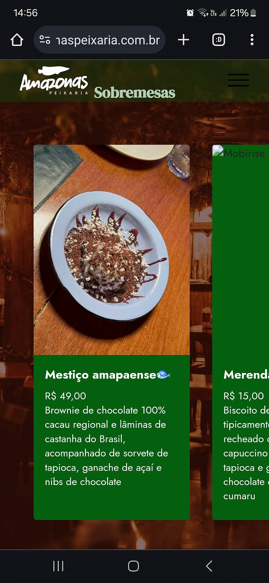 Amazonas Peixaria cardápio