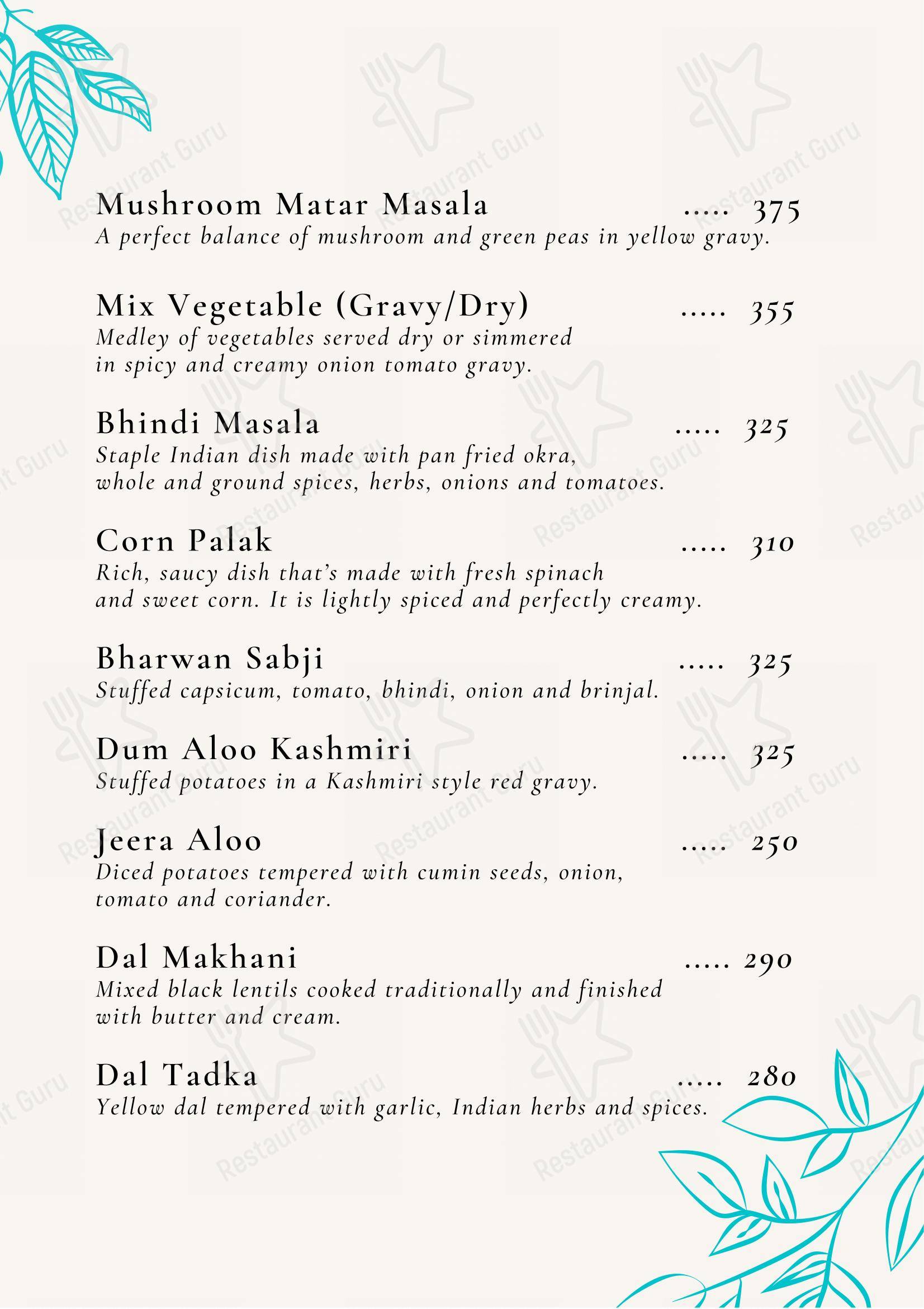 Menu for Ambar Fine Dine Restaurant in Alwar