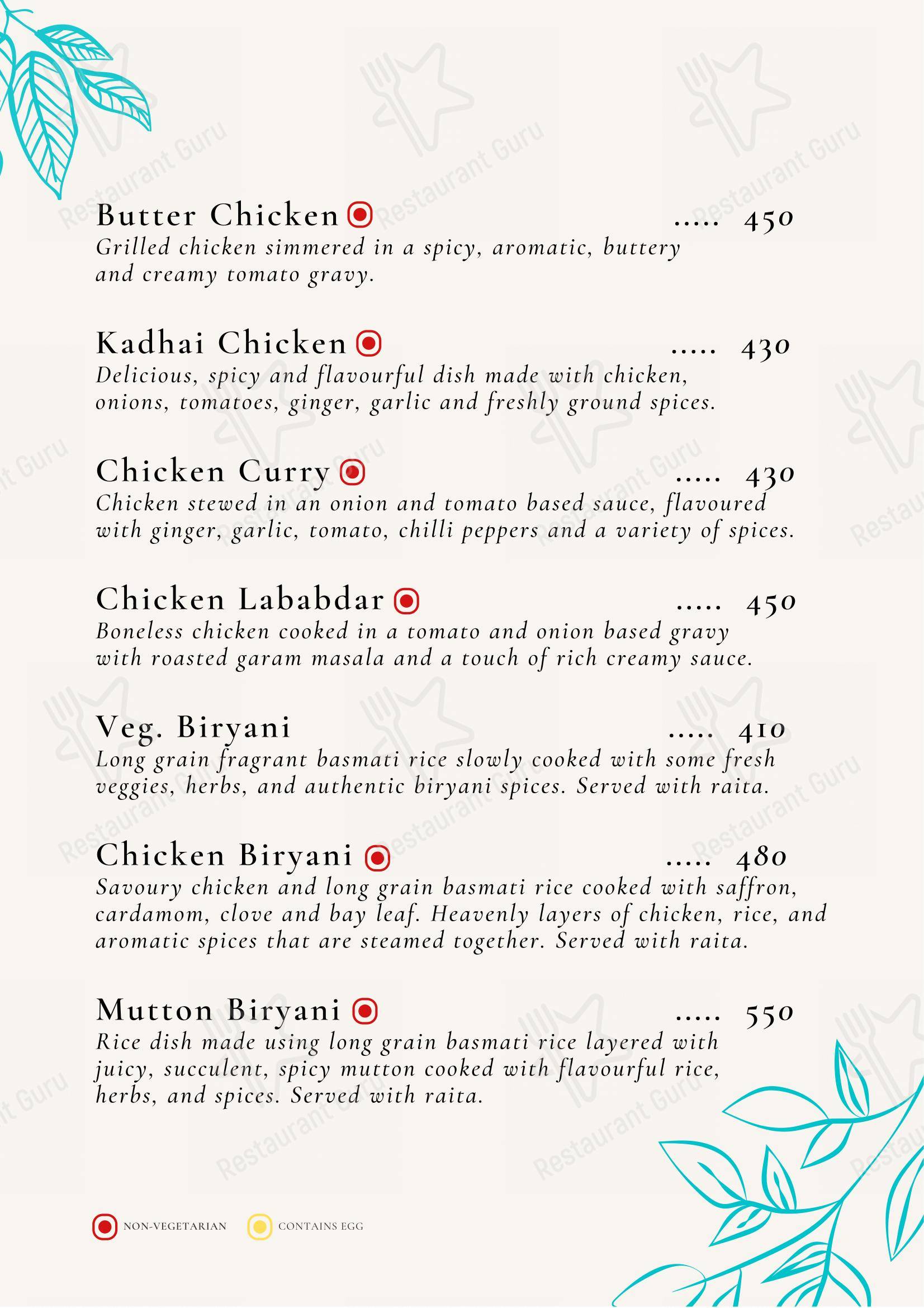 Ambar Fine Dine Restaurant in Alwar - Menu