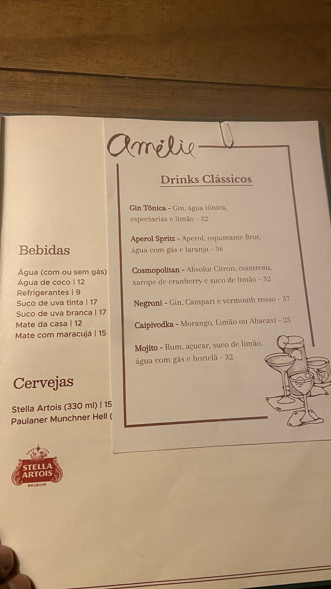 Amélie Creperie Arnaldo Quintela cardápio