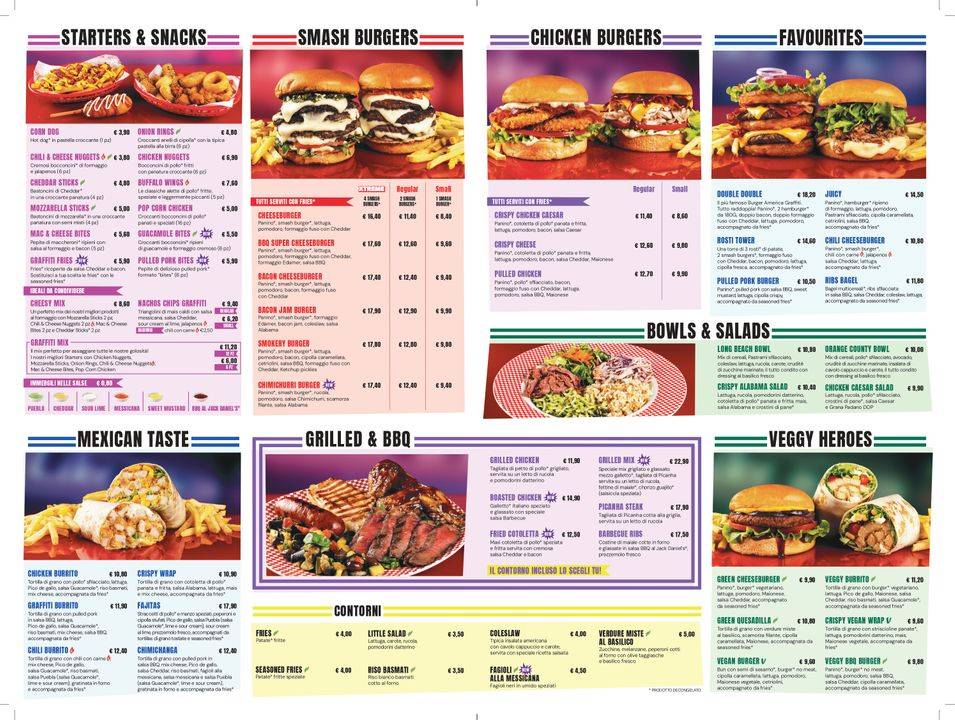 Menu di America Graffiti - San Giovanni Lupatoto 