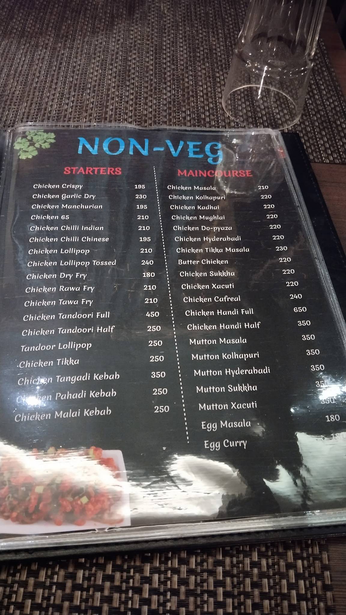 Ankita Classic Warkhand Road menu