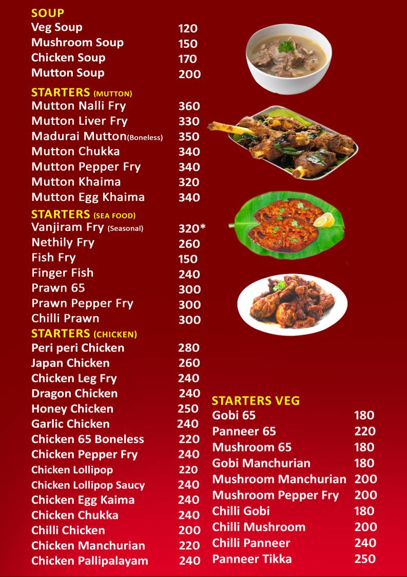 Annamithra menu