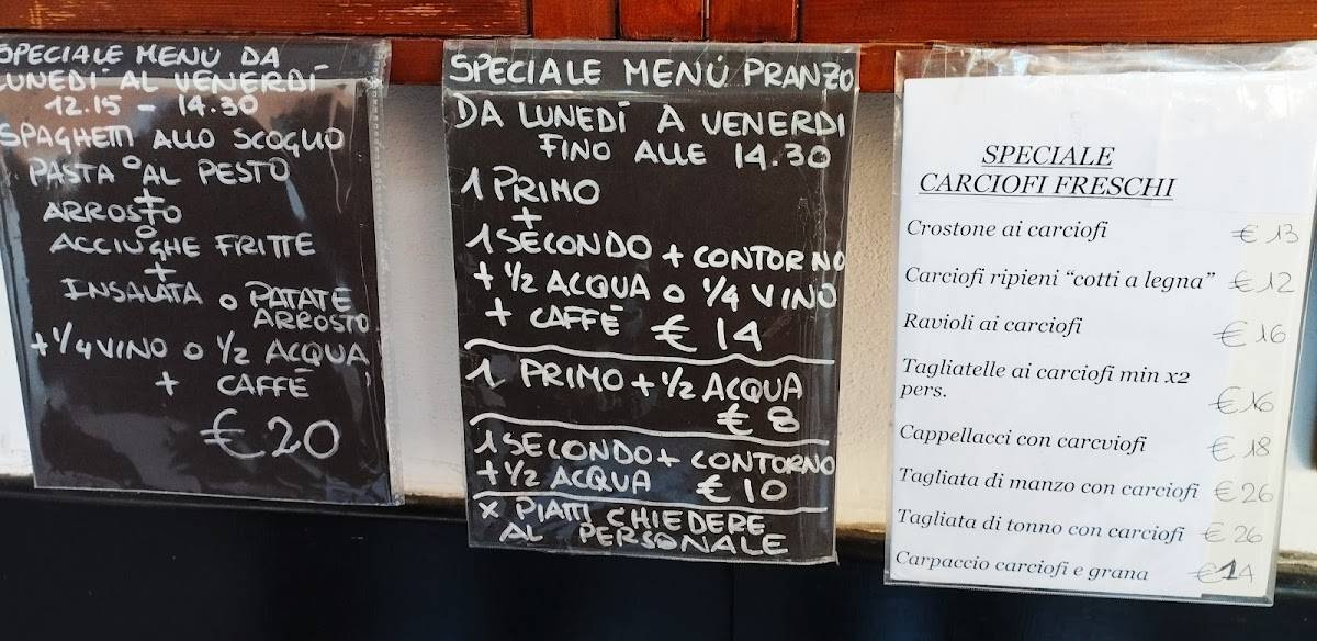 Menu di Antica Osteria Da Ü Dria 