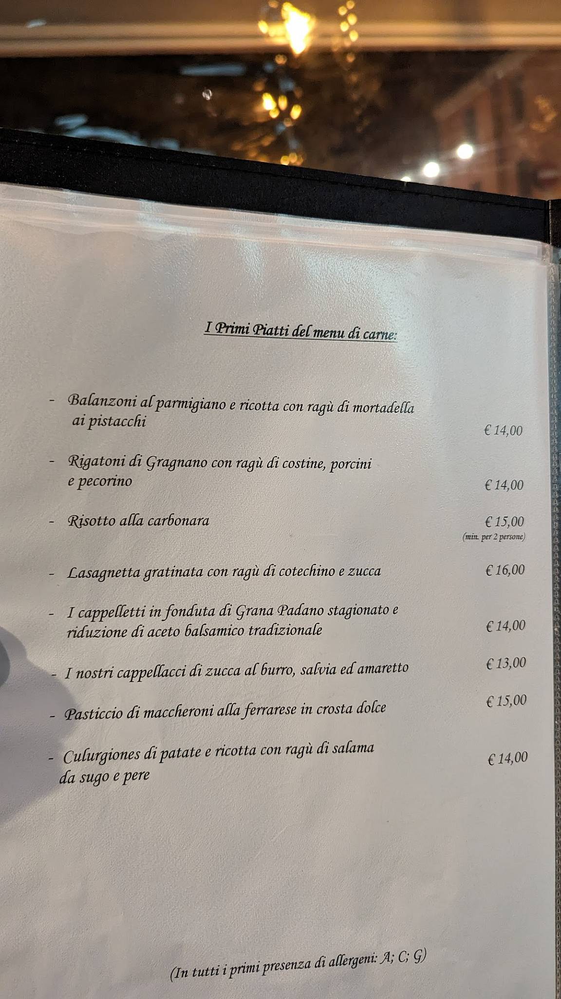 Menu di Antica Trattoria Max 