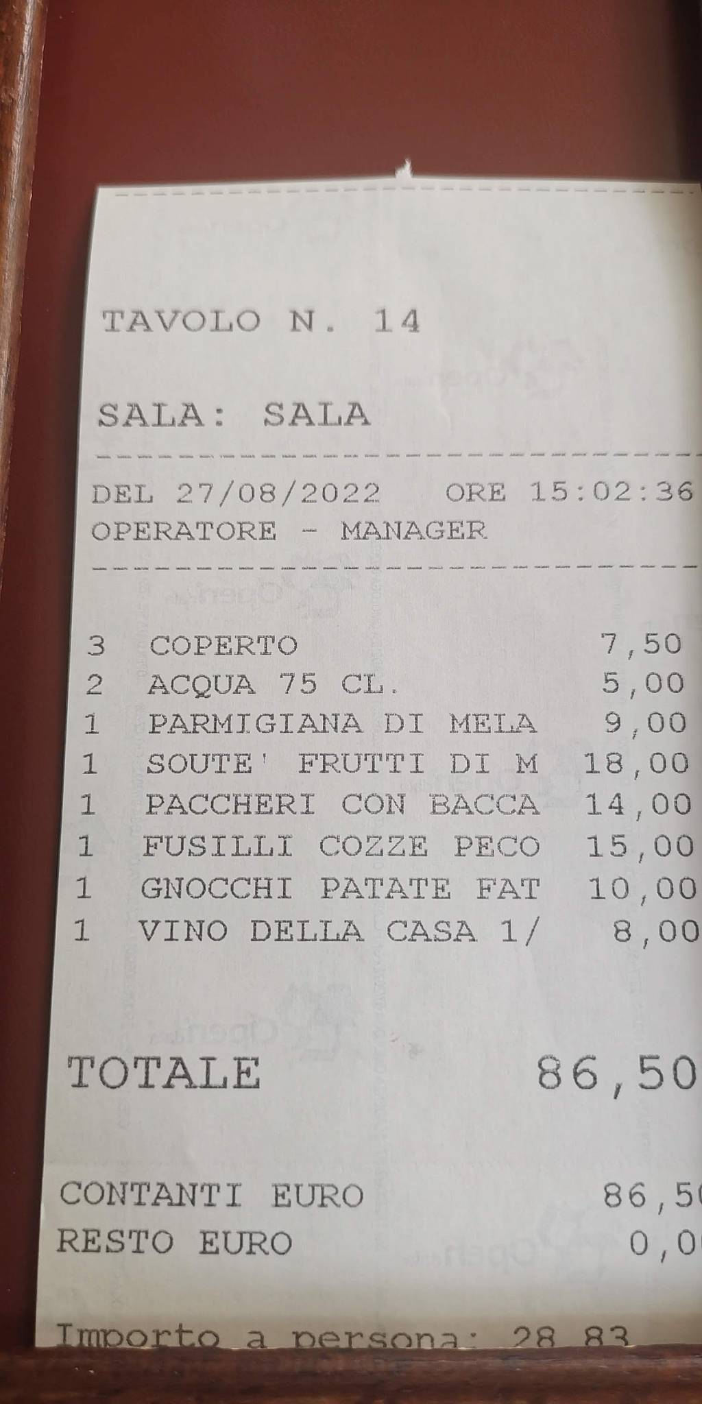 Menu di Ristorante Antichi Sapori Partenopei 